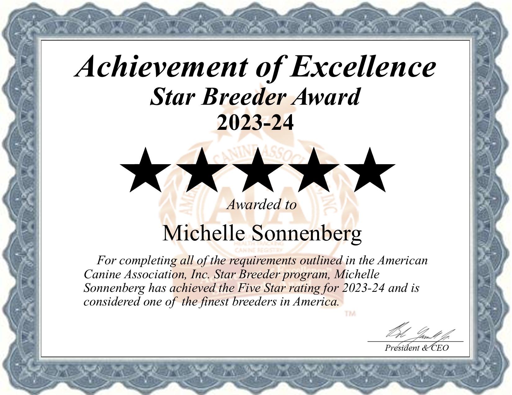 Michelle, Sonnenberg, dog, breeder, star, certificate, Michelle-Sonnenberg, Detroit Lakes, MN, Minnesota, puppy, dog, kennels, mill, puppymill, usda, 5-star, aca, ica, registered, Siberian Husky, none